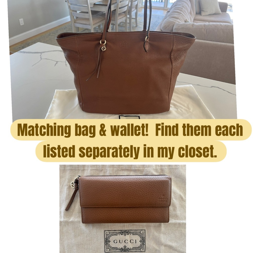 Gucci - Interlocking GG Bree Large Brown Pebbled Leather Tote Bag Shoulder Bag - Picture 3 of 17